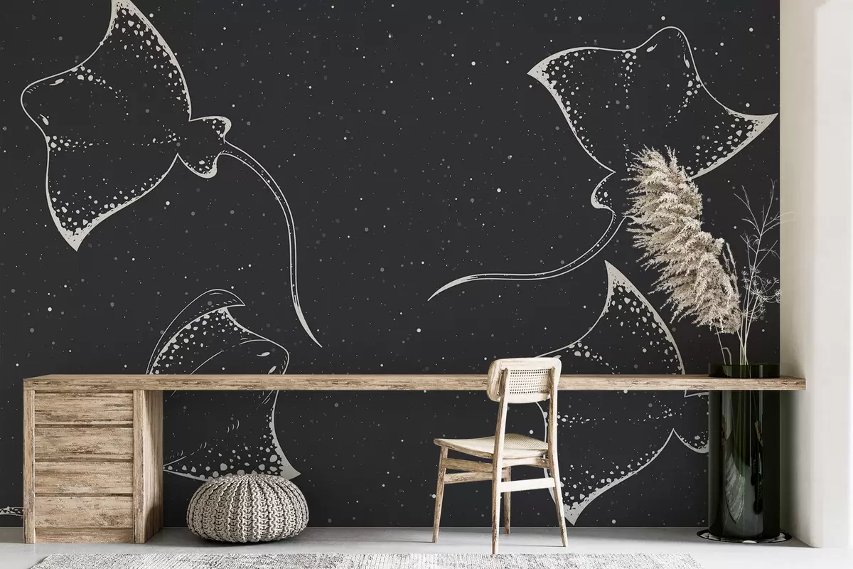 murales de pared Grandes rayas y puntos. w08072
