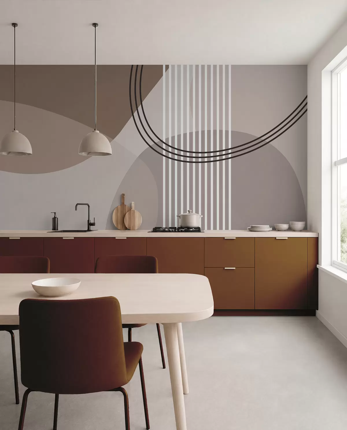 murales de pared Órbita en gris topo w08173