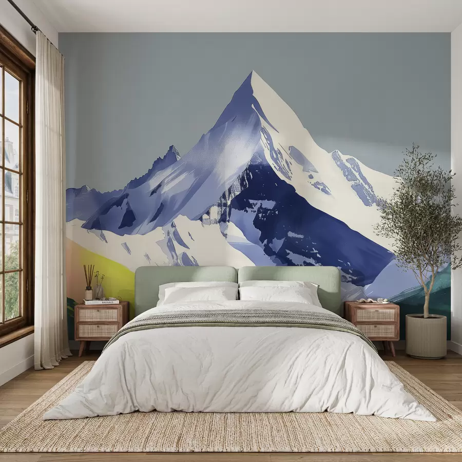 murales de pared Paisaje de montaña con pinceladas w01394