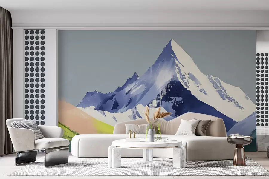 murales de pared Paisaje de montaña con pinceladas w01394