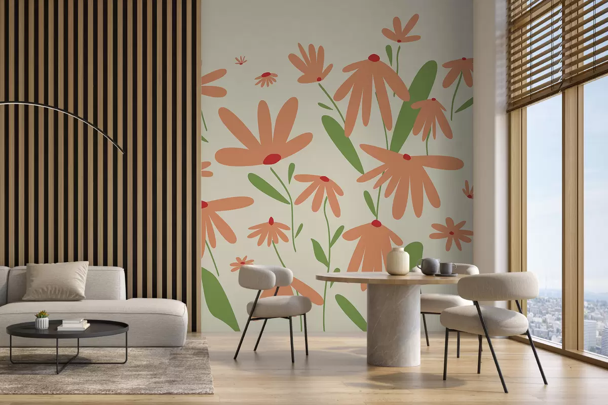 murales de pared Ramo de flores estilizado w01010