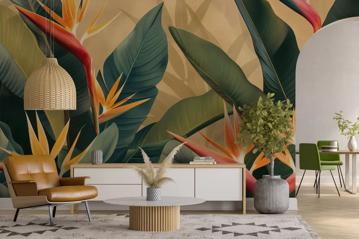 murales de pared Cálida floración tropical w01484