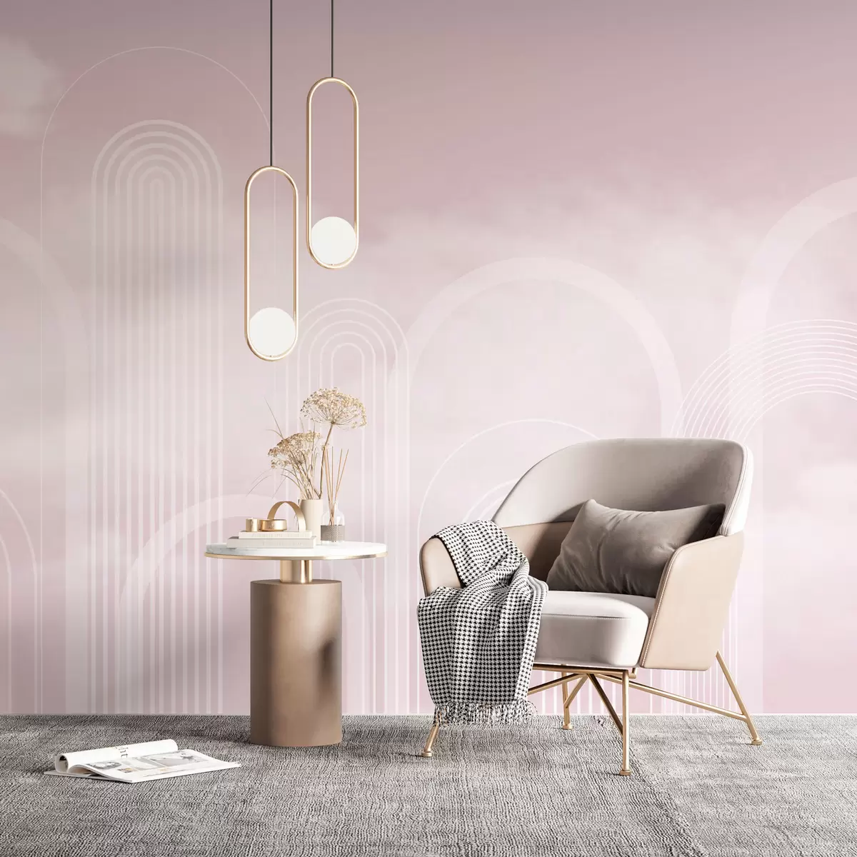 murales de pared Arcos y nubes minimalistas w01503v3