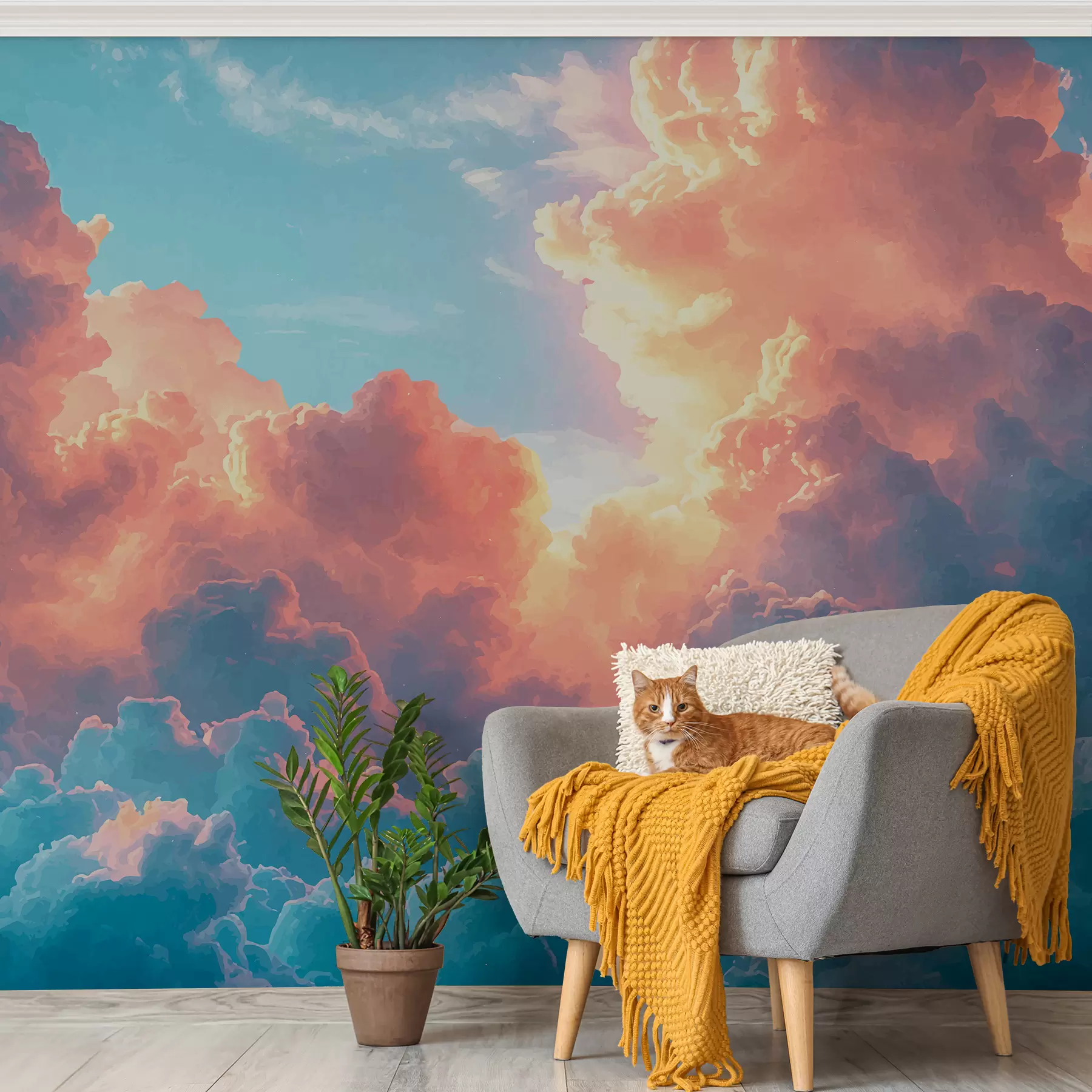murales de pared Nubes de colores w01509