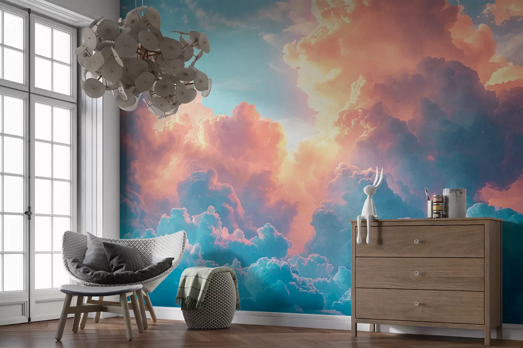 murales de pared Nubes de colores w01509