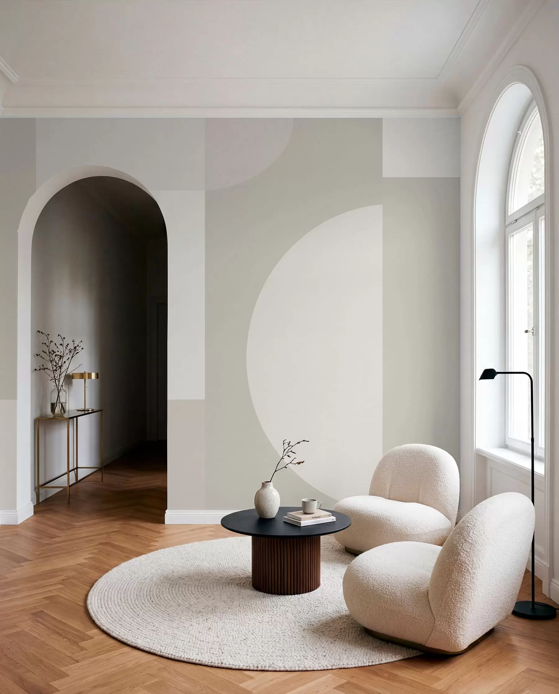 murales de pared Composición de bloques crema w01500v3