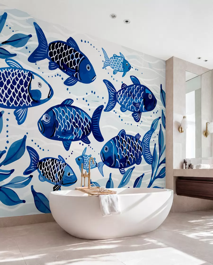 murales de pared Pescado azul w01062