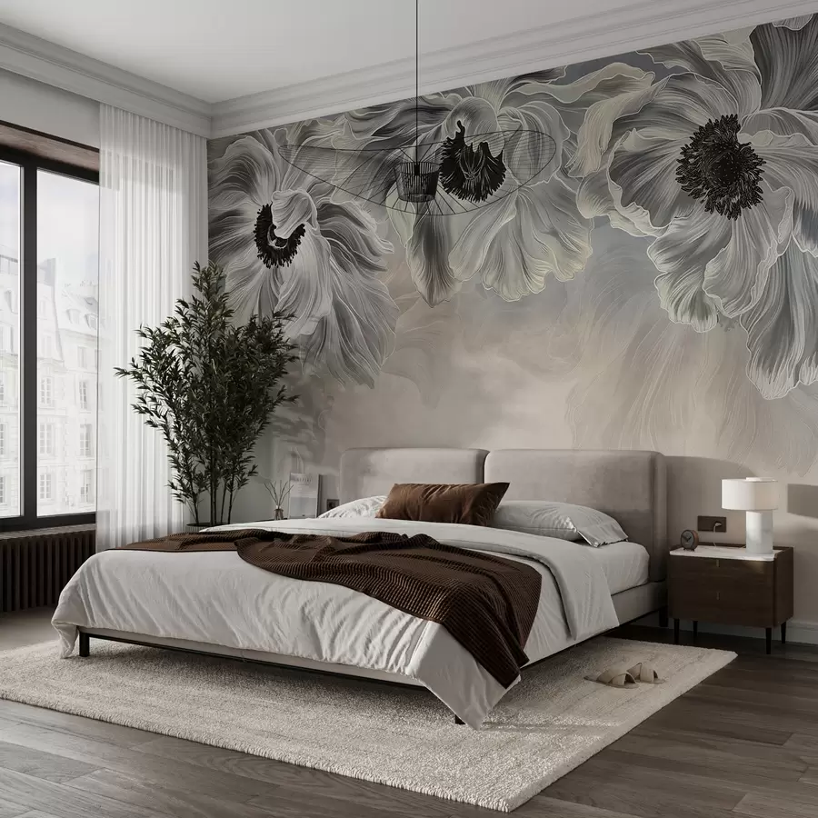 murales de pared grandes flores abstractas w01093