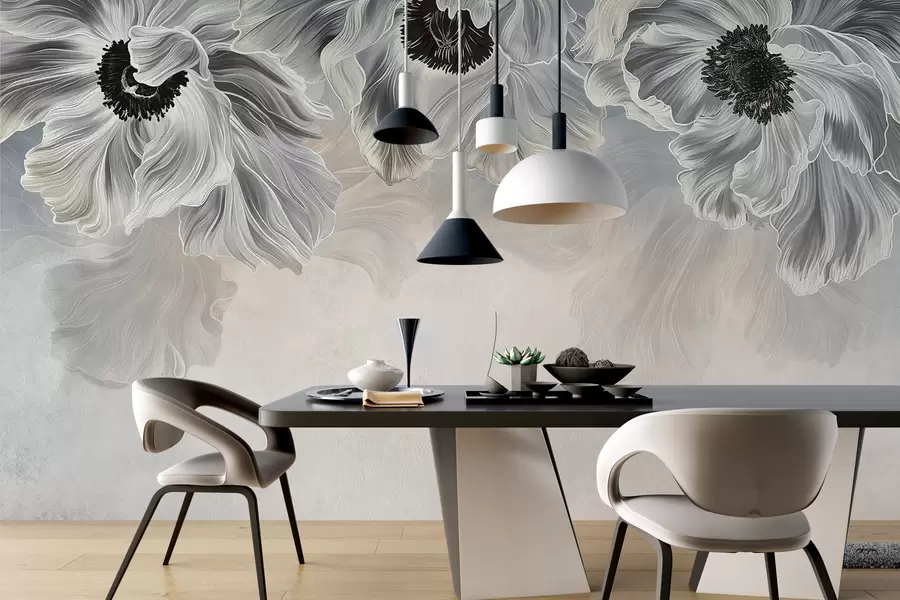 murales de pared grandes flores abstractas w01093