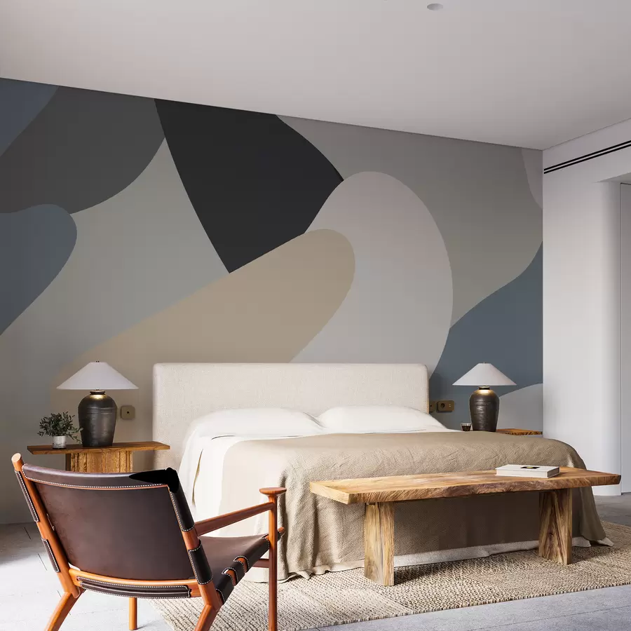 murales de pared Manchas,diferentes colores,beige,azul,gris w01573