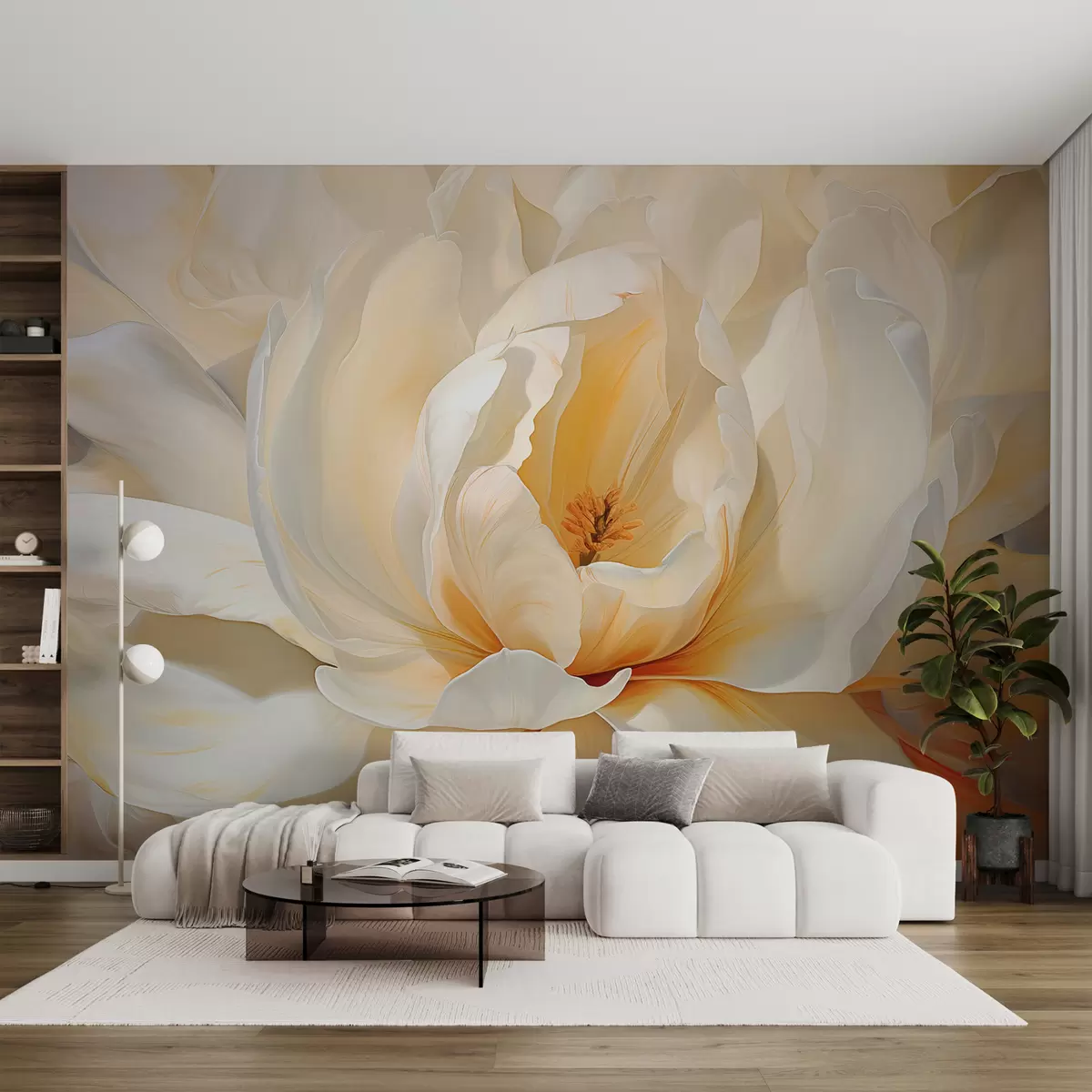 murales de pared Una peonía en flor w01558