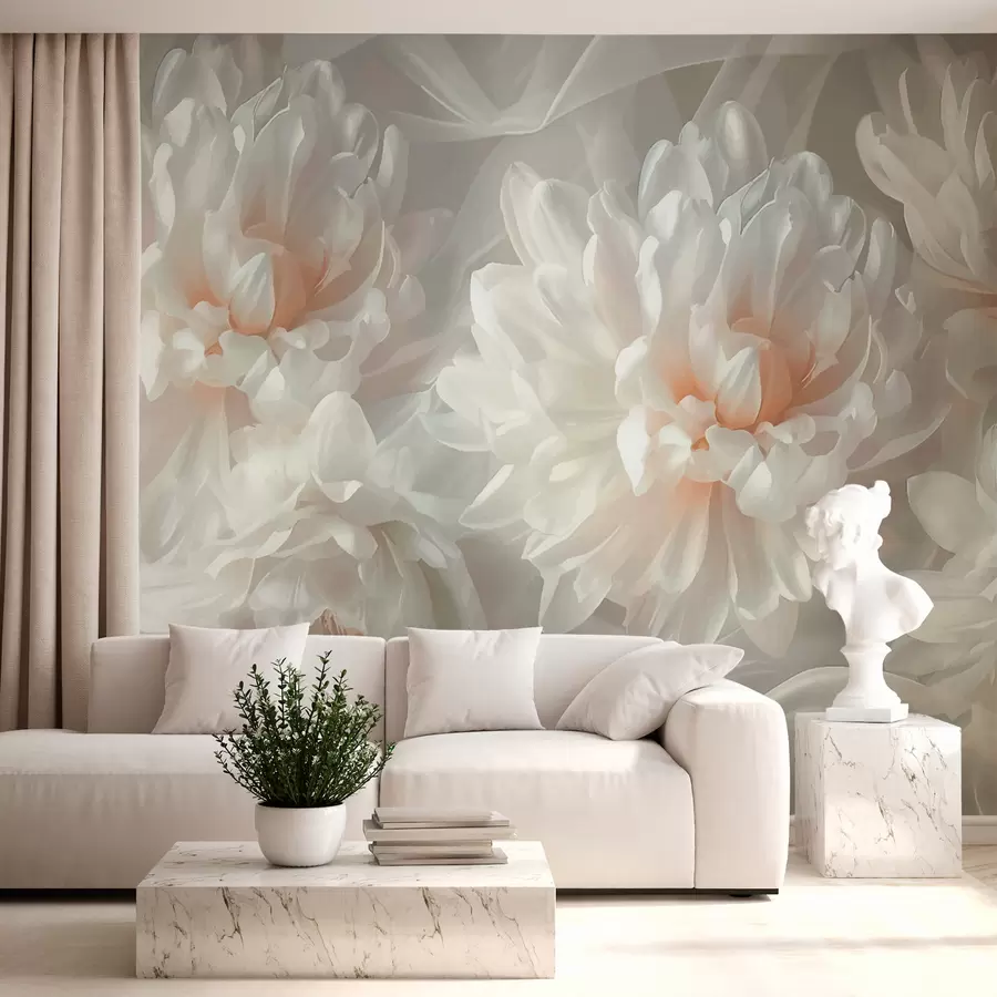 murales de pared peonías blancas w01105
