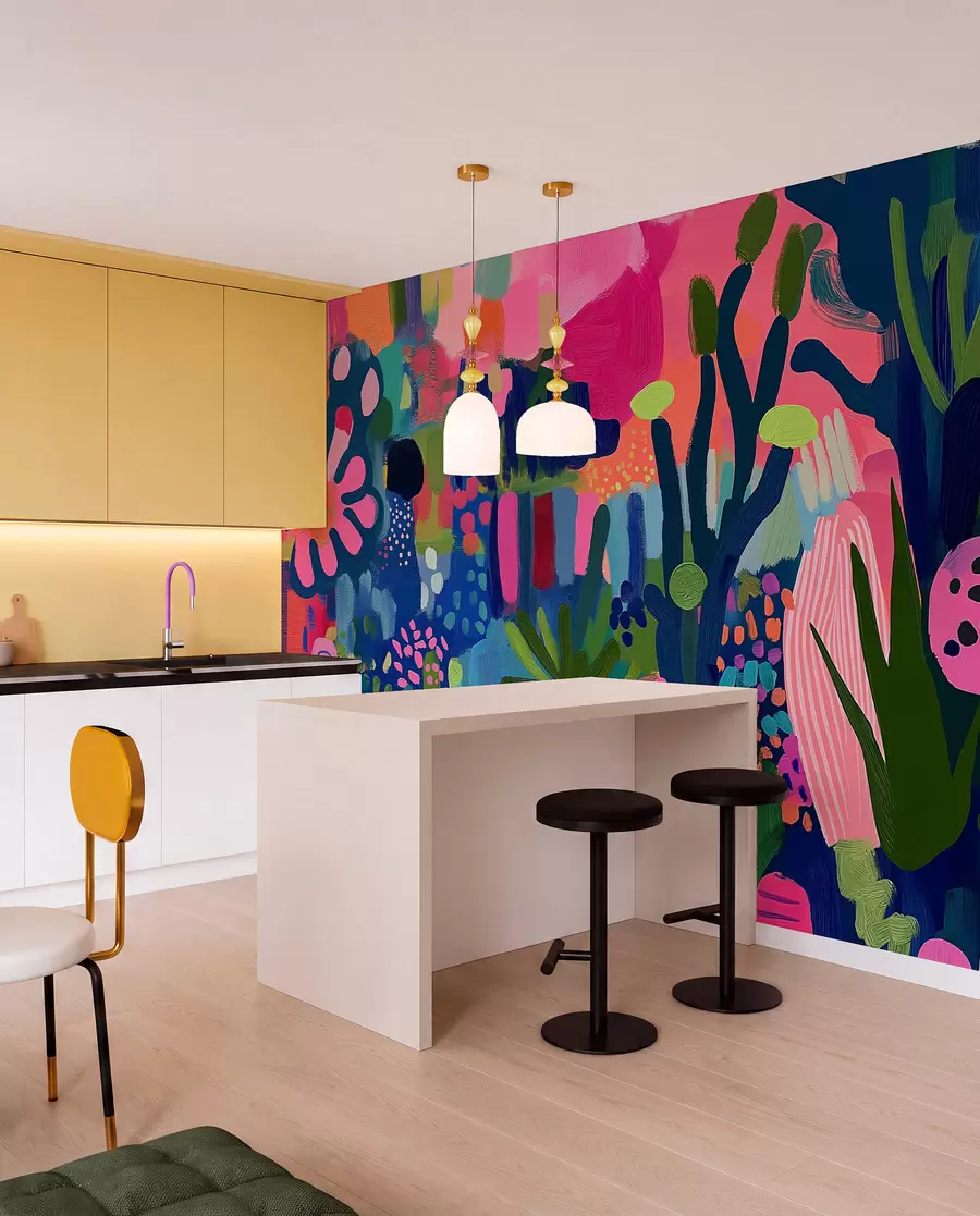 murales de pared Dibujo abstracto brillante w08284