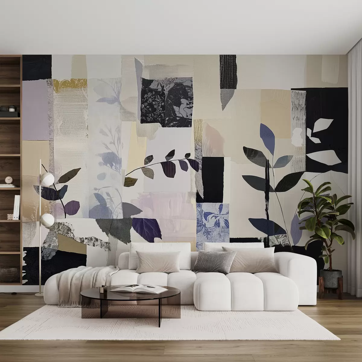 murales de pared Collage con hojas w08285