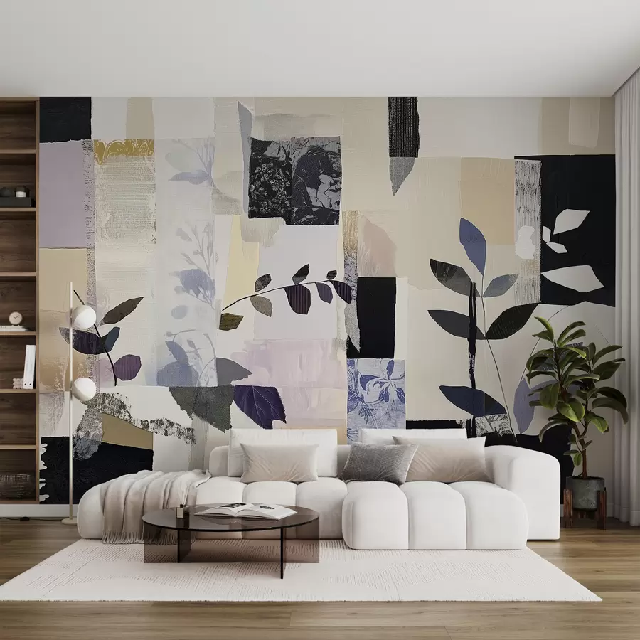 murales de pared Collage con hojas w08285