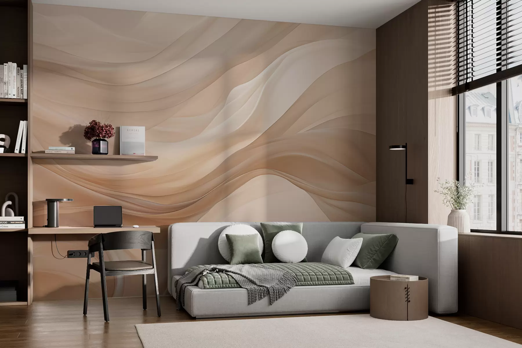 murales de pared Delicado fondo beige w01641