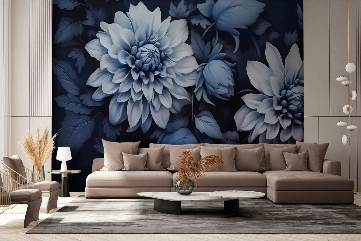 murales de pared Flores azules w01128