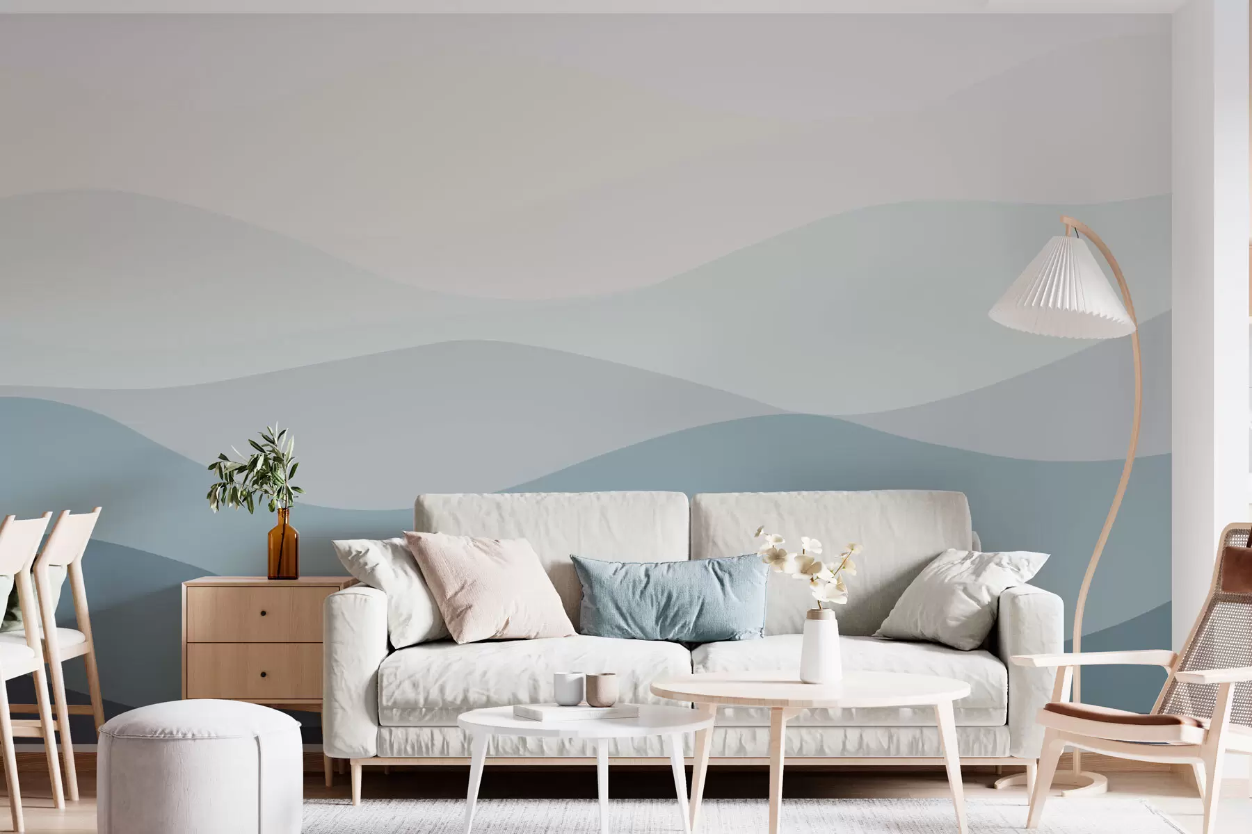 murales de pared Ondas de estilo minimalista w01721v1