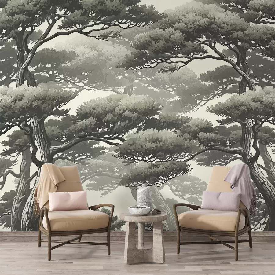 murales de pared Árboles de estilo japonés w01755v3