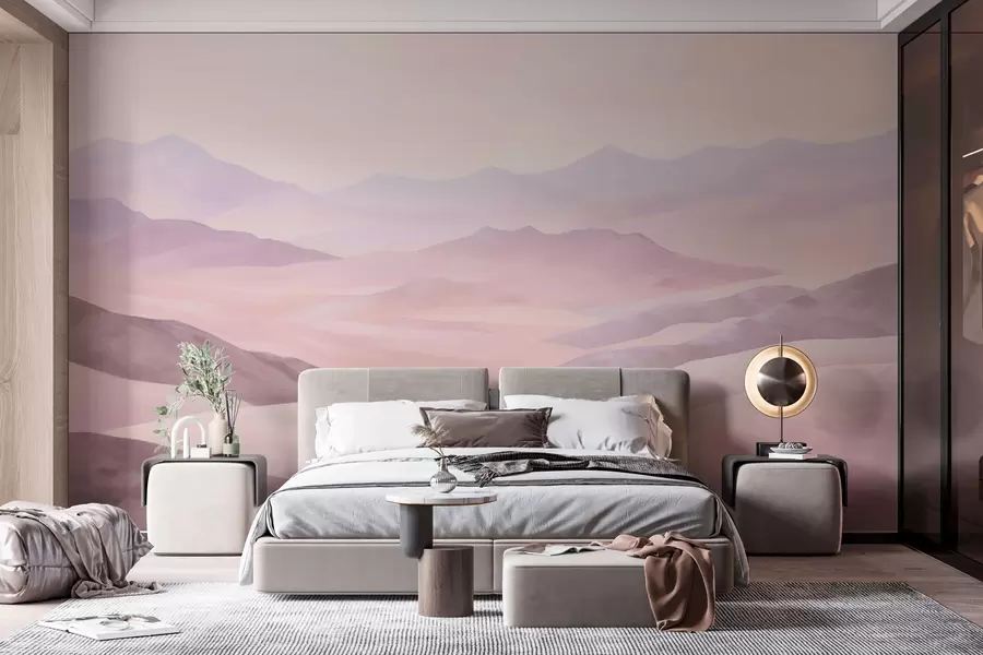 murales de pared Suaves montañas al amanecer w01691