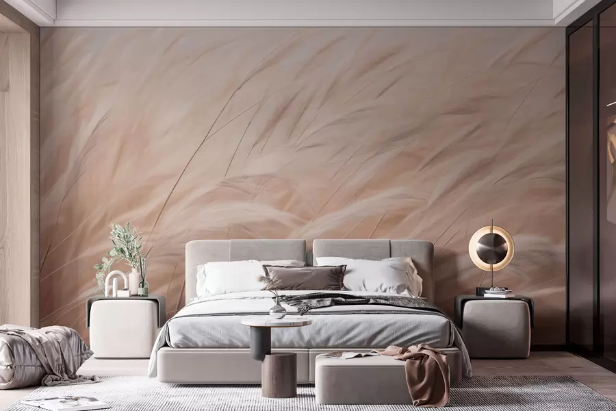 murales de pared Espiguillas beige de gramíneas w01719v1