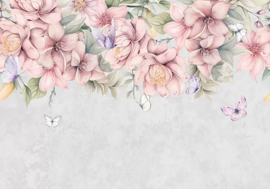 murales de pared Bóveda de flores rosas w08331