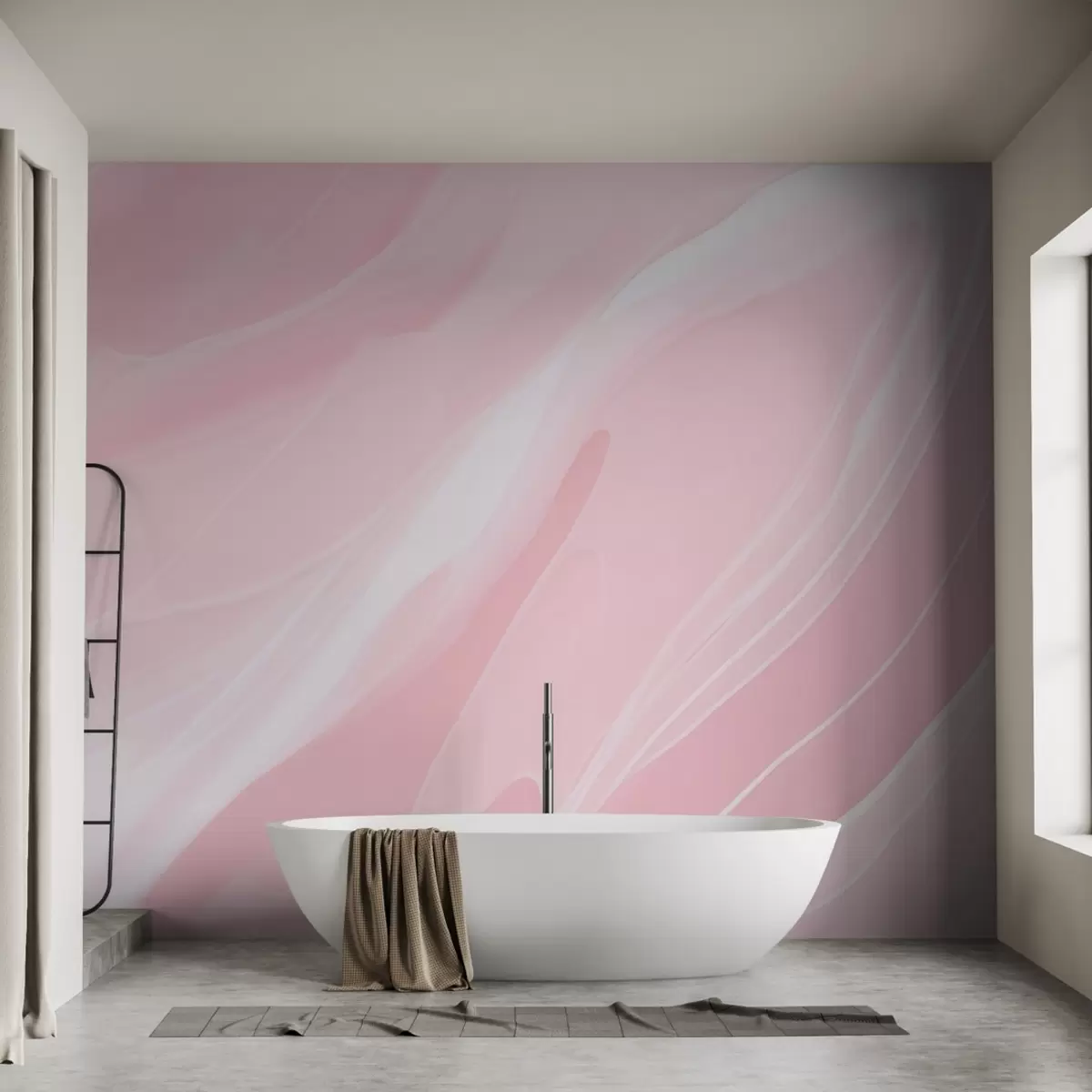 murales de pared Suaves olas rosas w08356