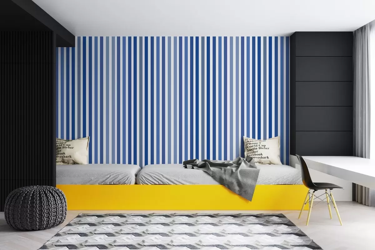 murales de pared Rayas en tonos azules w08364v1