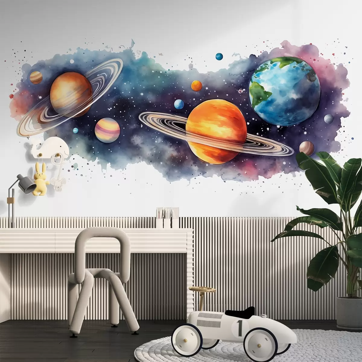 murales de pared Planetas en acuarela w01802