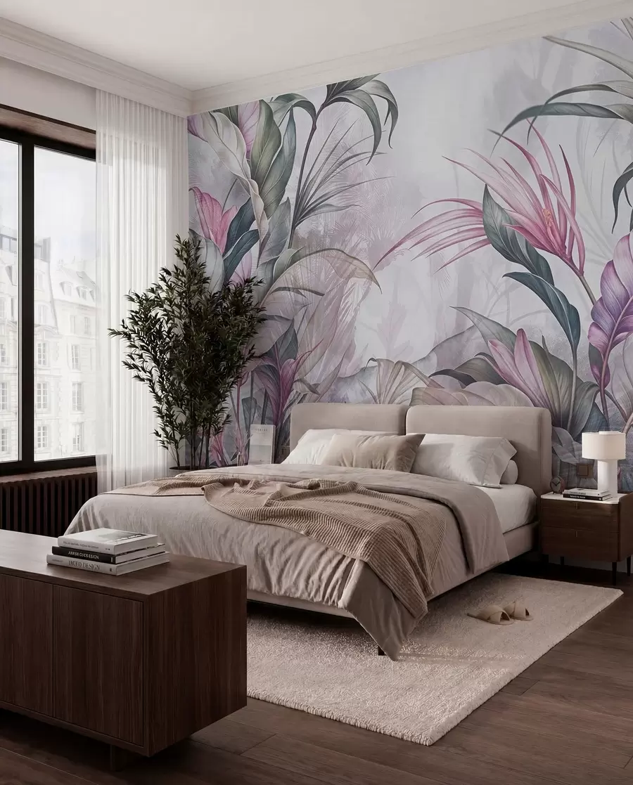 murales de pared Follaje malva y salvia w08375v1