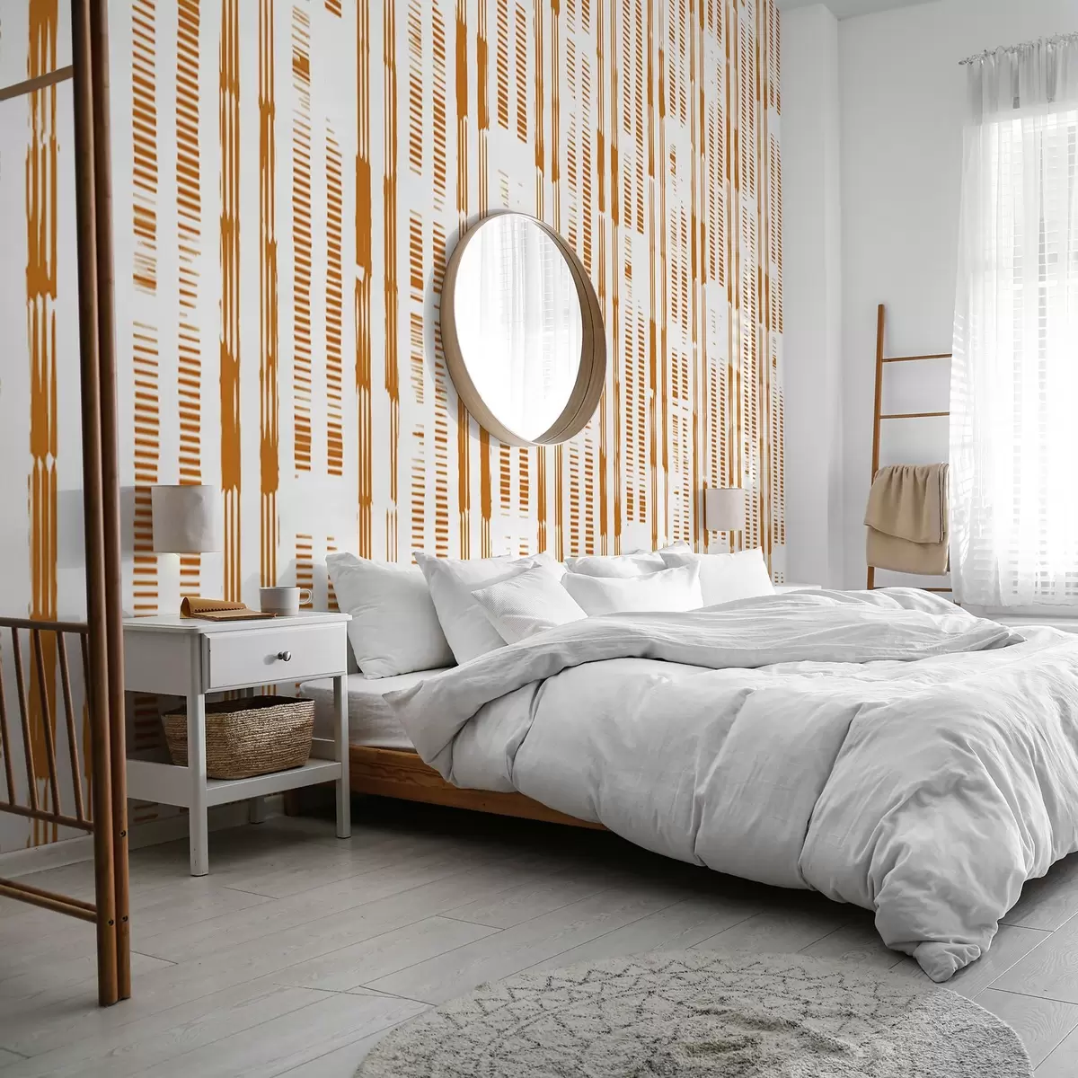 murales de pared Cálidos matices de líneas rítmicas u99084v1