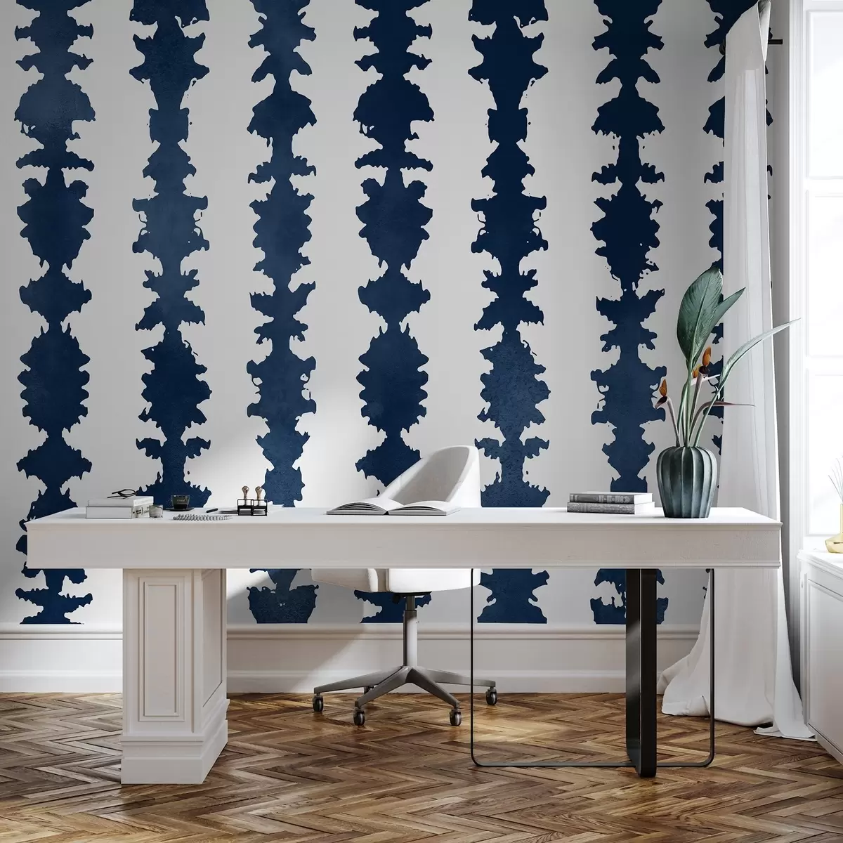 murales de pared Diseño abstracto en tonos azul oscuro u99090