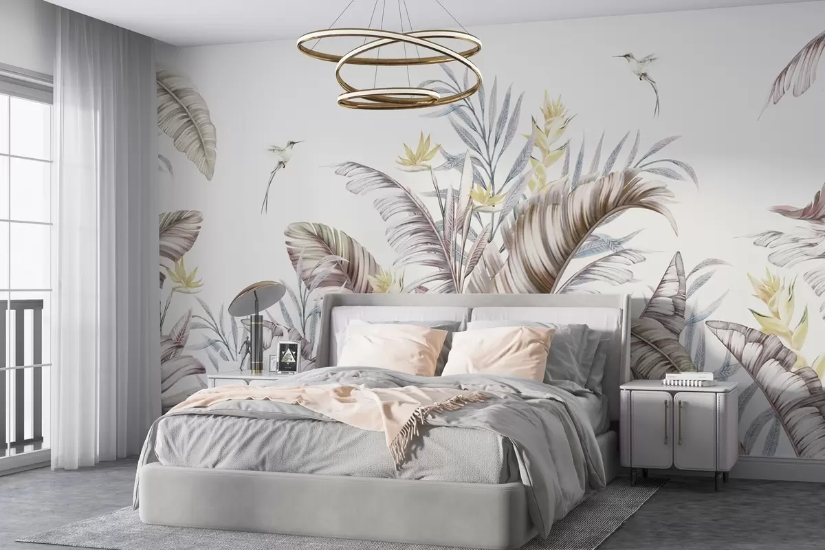 murales de pared Elegancia tropical en tonos suaves u99410