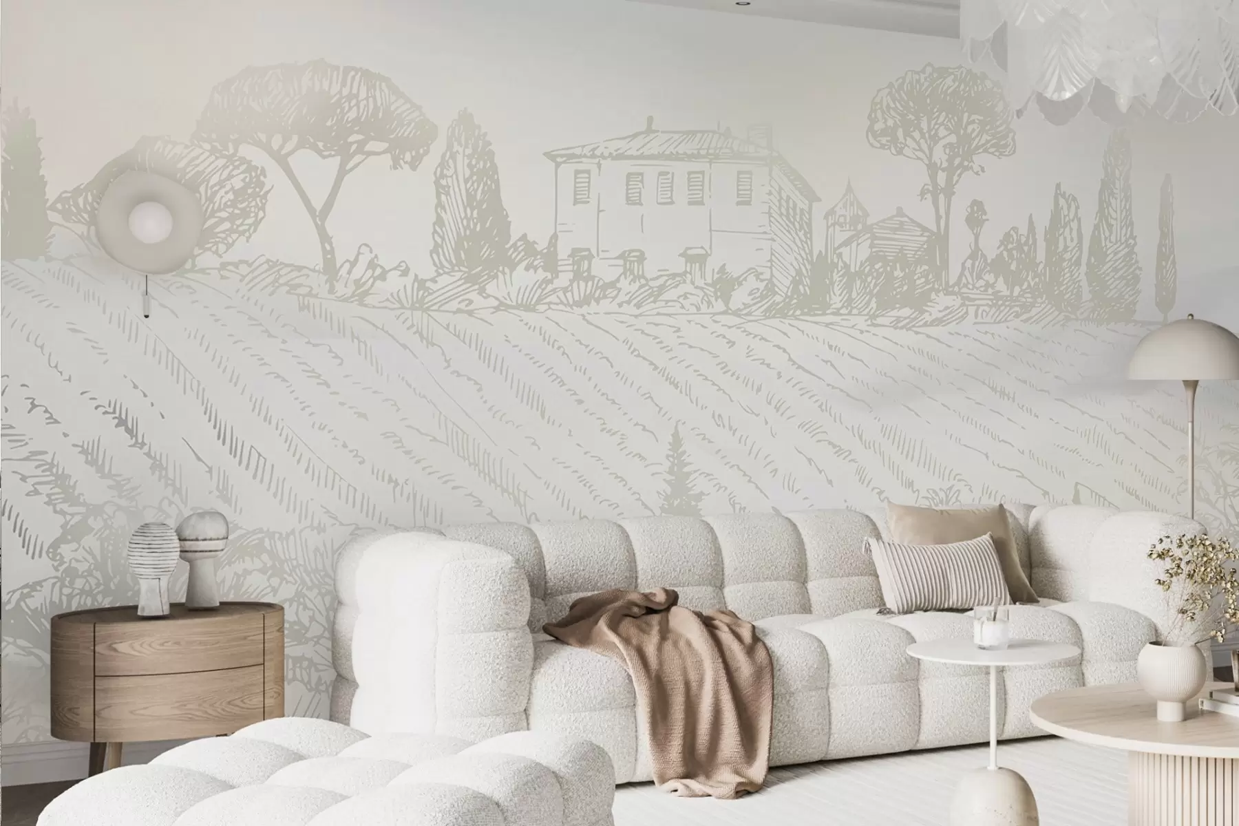 murales de pared Paisaje sereno con suaves colinas u99571