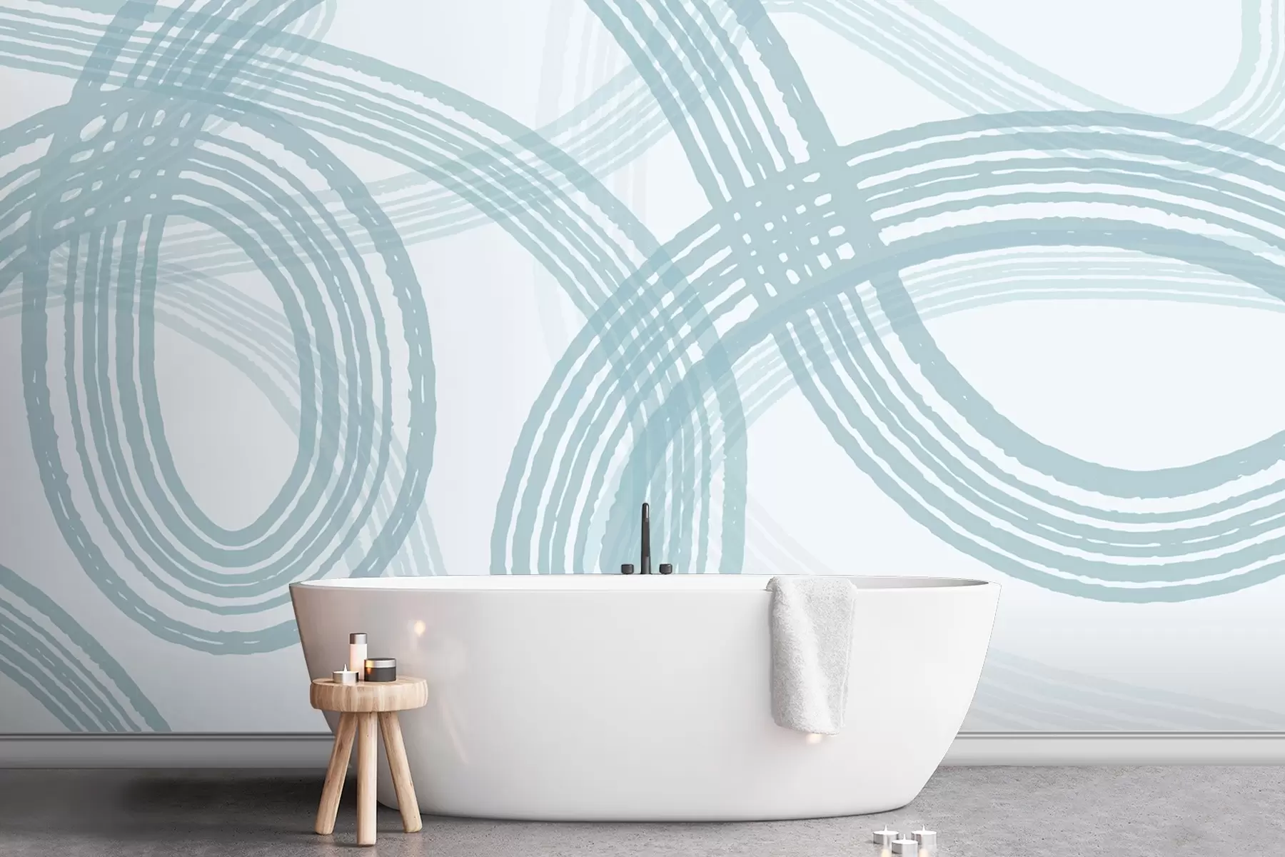 murales de pared Las líneas fluidas crean un diseño sereno w00417v1