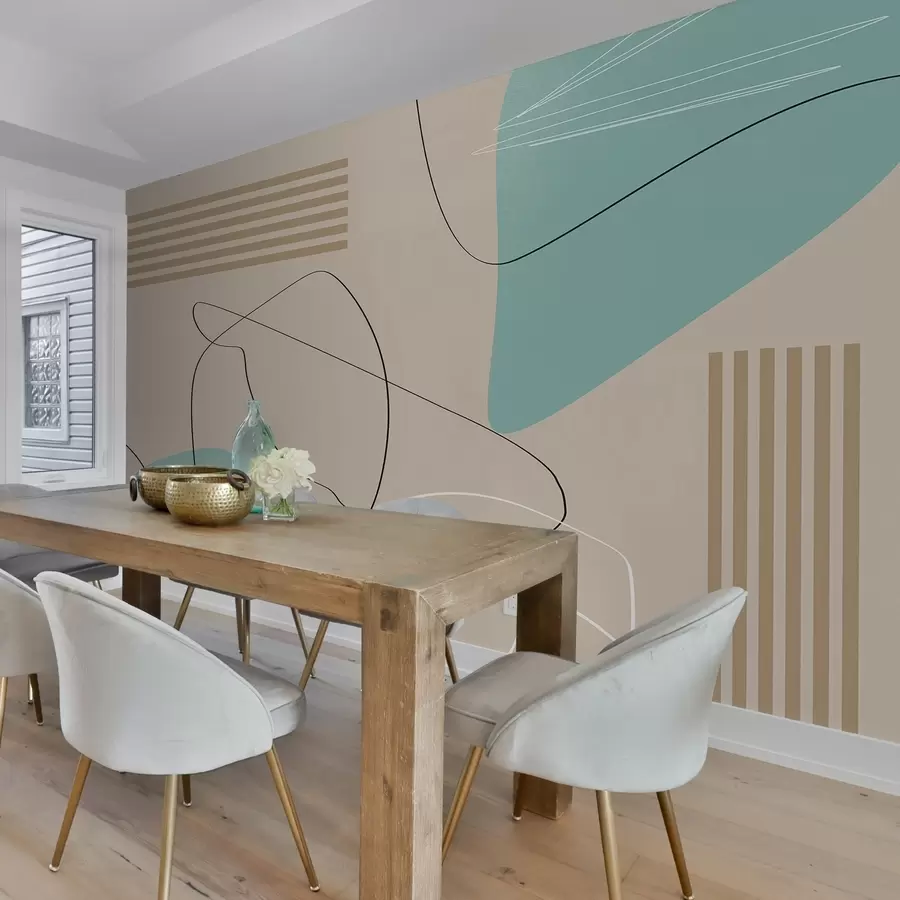 murales de pared Formas abstractas en colores suaves w00724v2