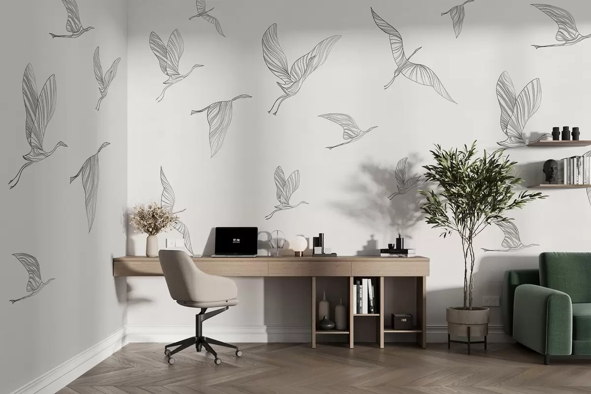 murales de pared Elegantes pájaros surcando el cielo w00758