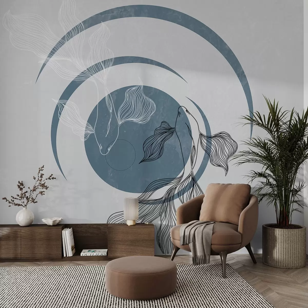 murales de pared Belleza fluida en aguas tranquilas w00823v1