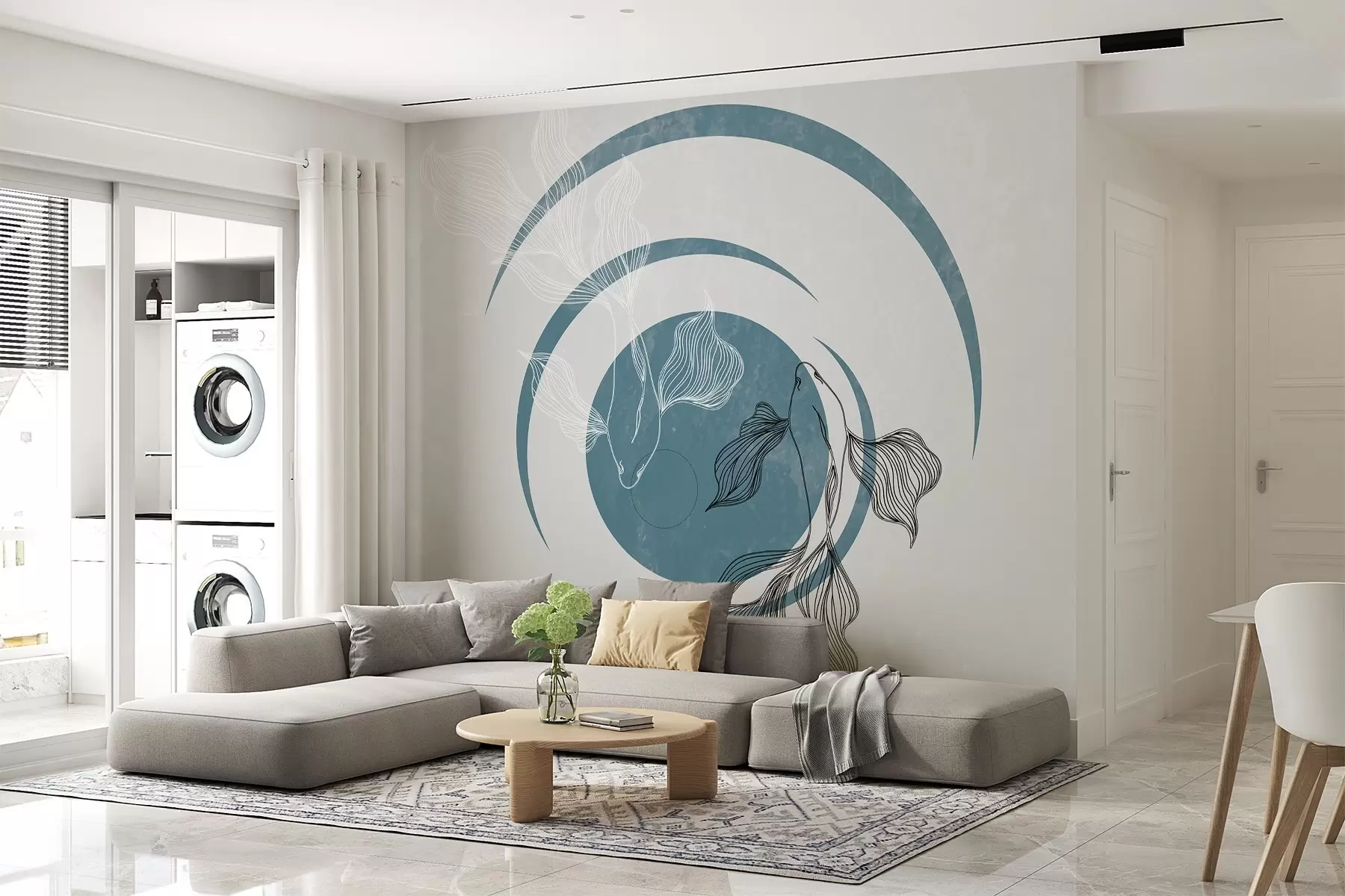 murales de pared Belleza fluida en aguas tranquilas w00823v1