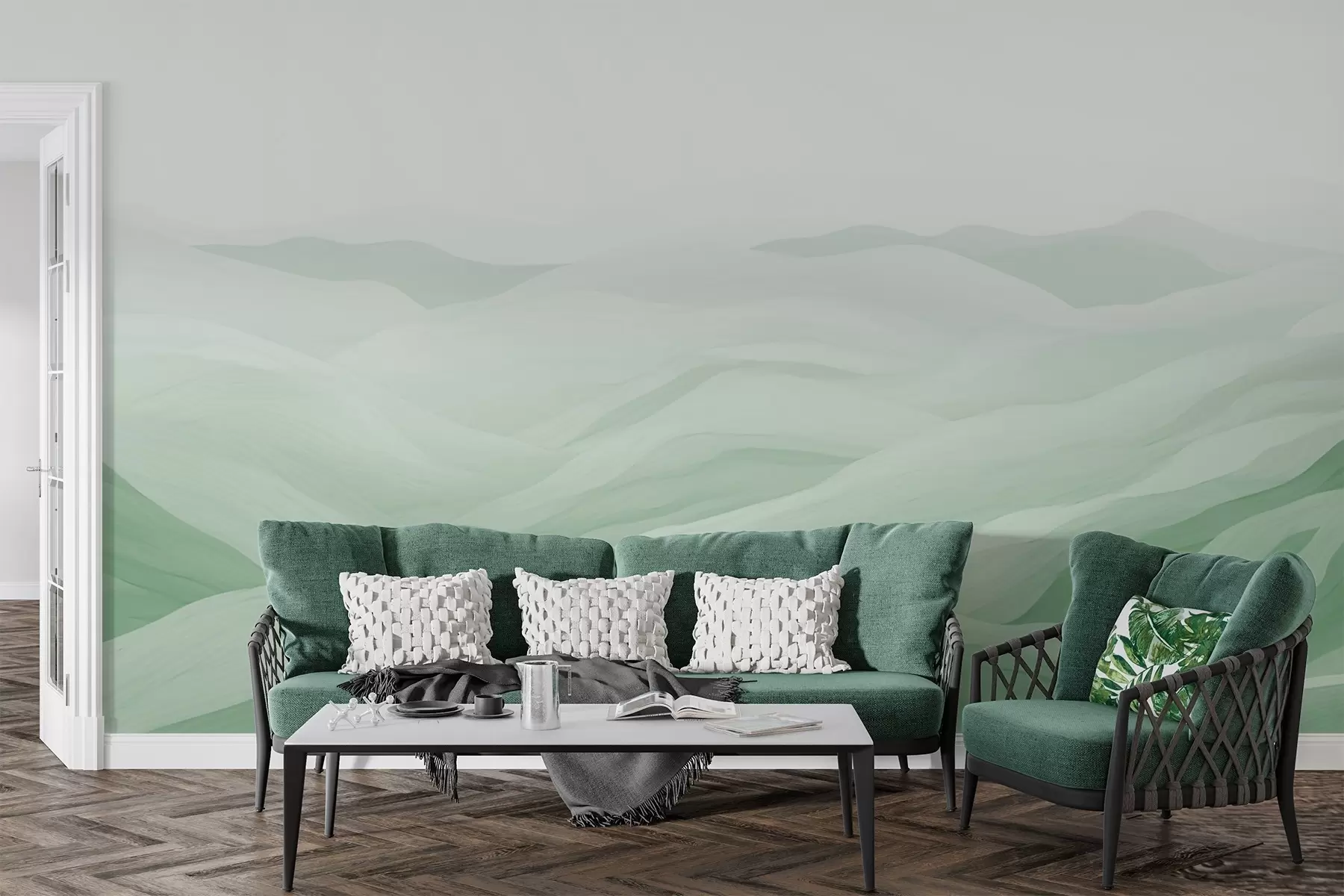 murales de pared Montañas de niebla w02034v2