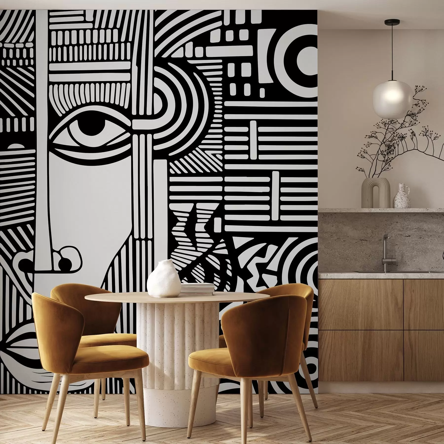 murales de pared Representación abstracta de un rostro humano u98711