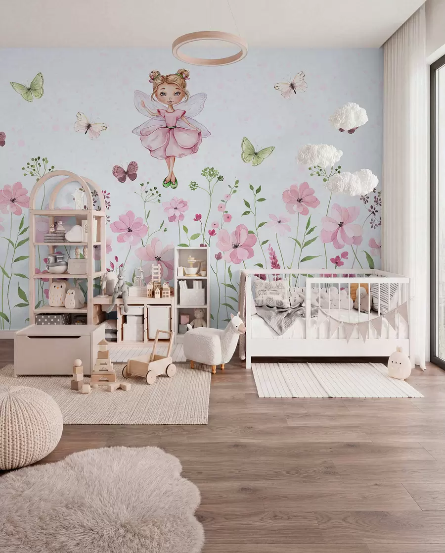murales de pared Hada del prado florido w01460