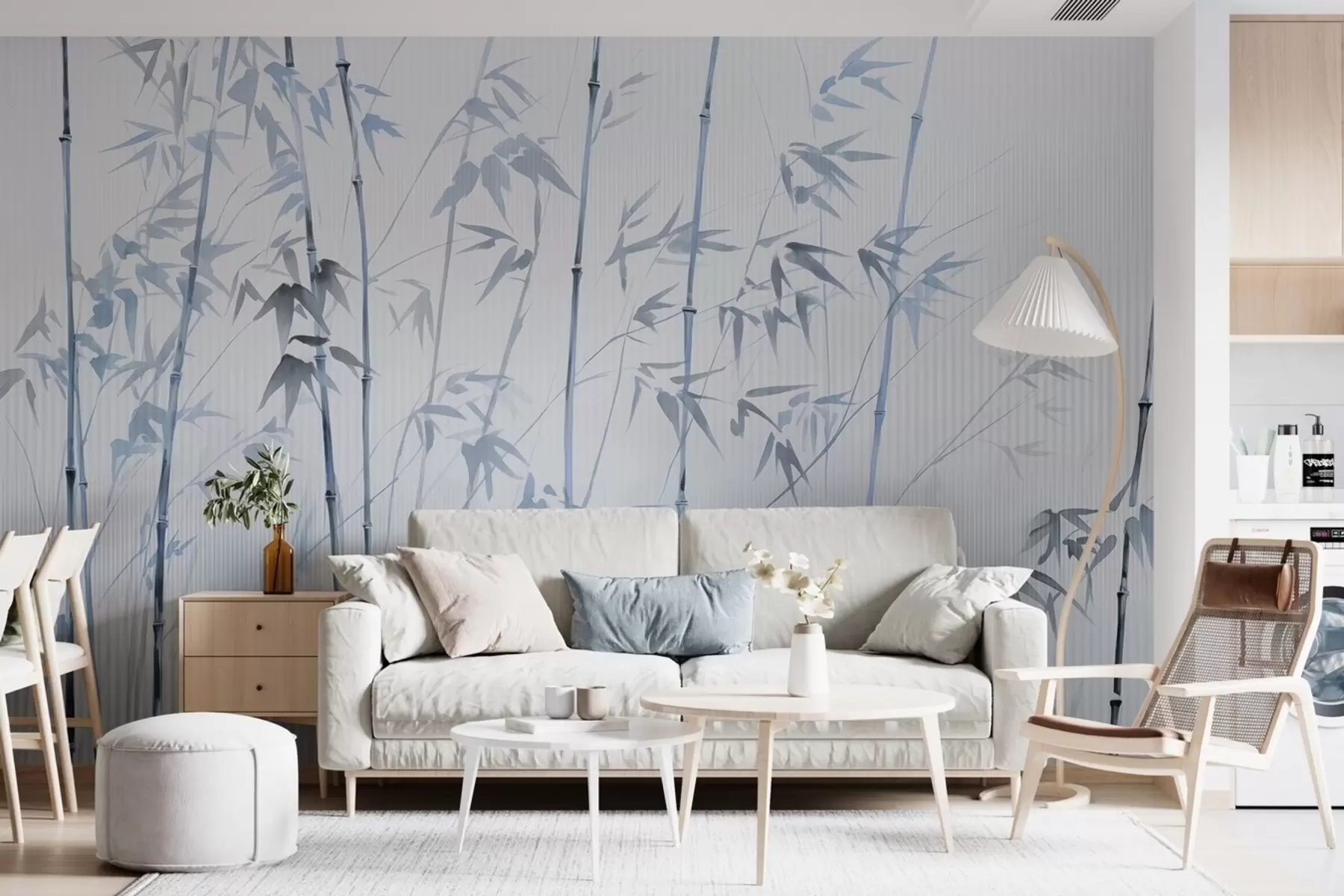 murales de pared Bambú acuarela w08390v1