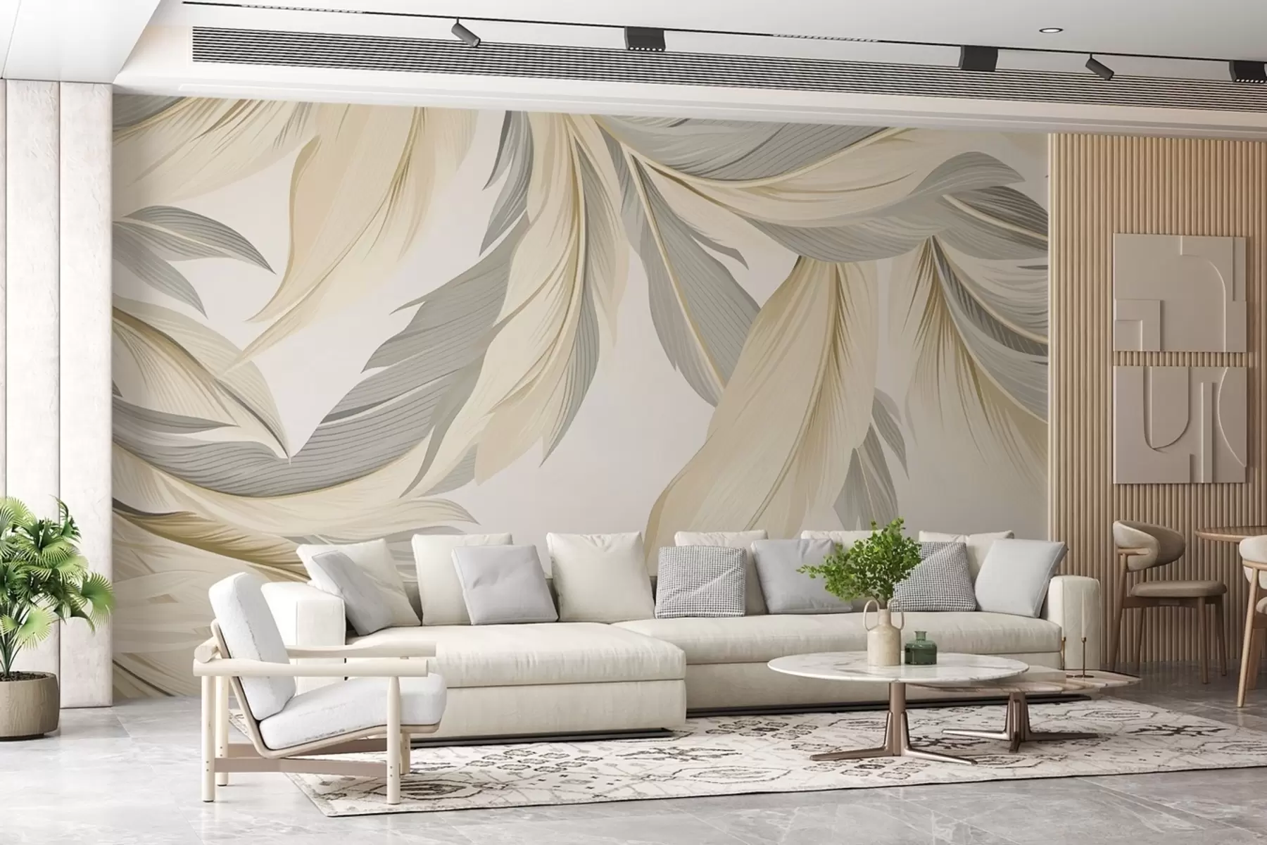 murales de pared Hojas grandes w08398