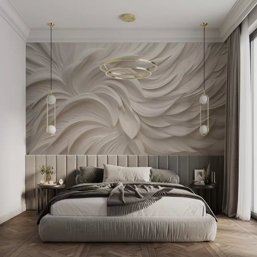 murales de pared Plumas de textura volumétrica w02112