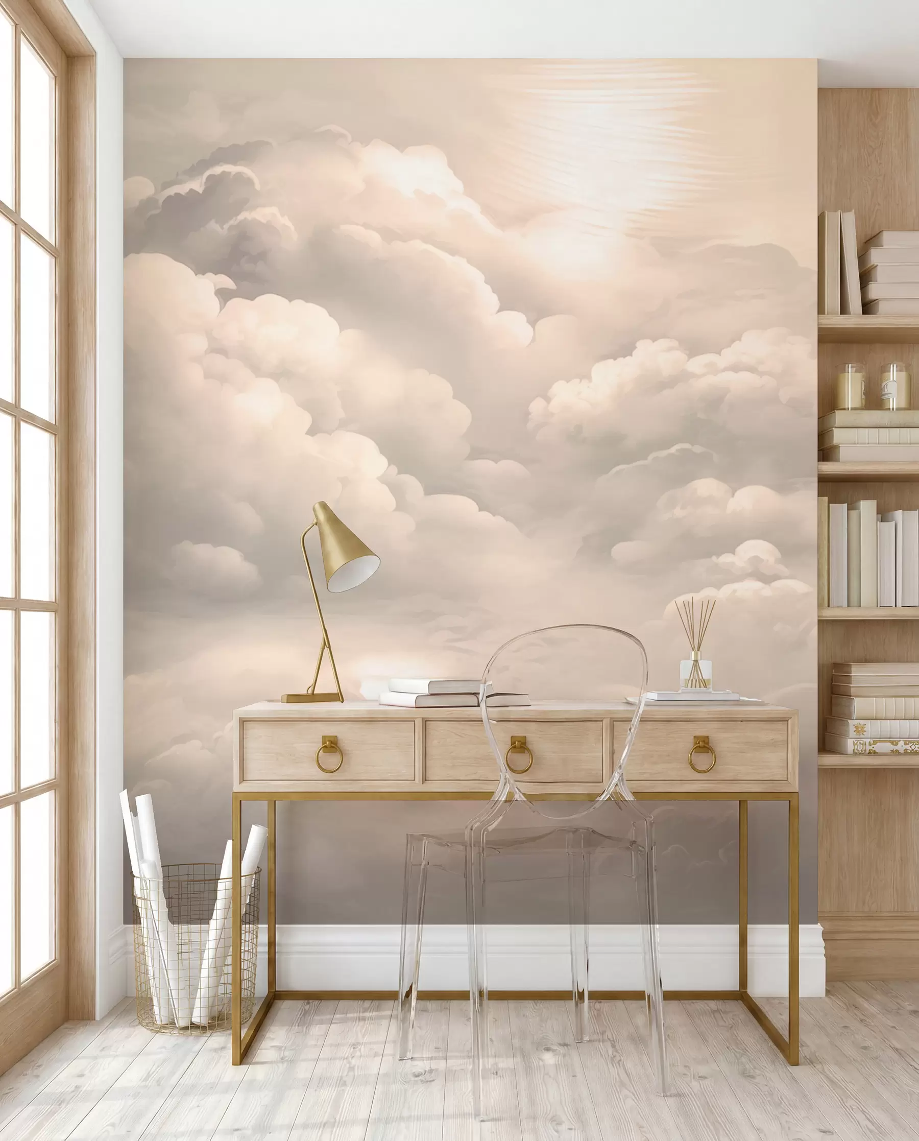 murales de pared Nubes en color sepia w02189