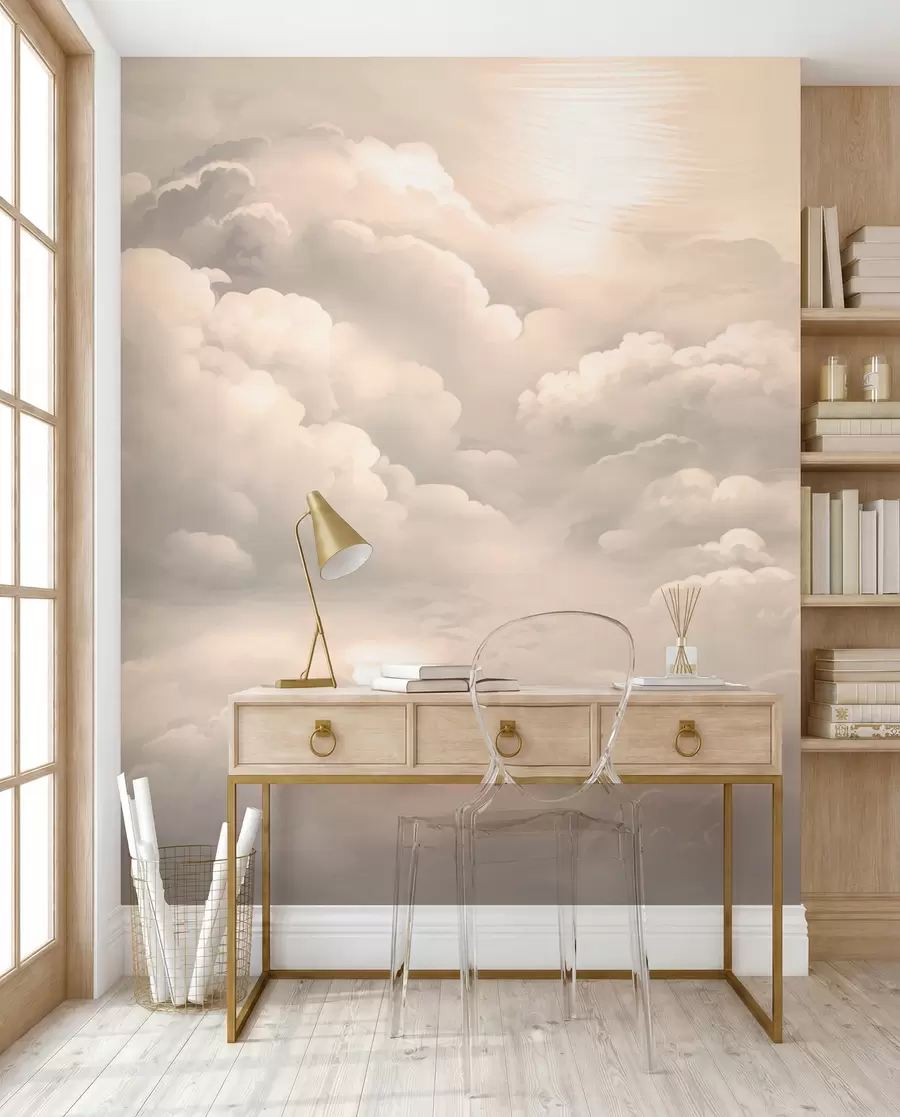 murales de pared Nubes en color sepia w02189