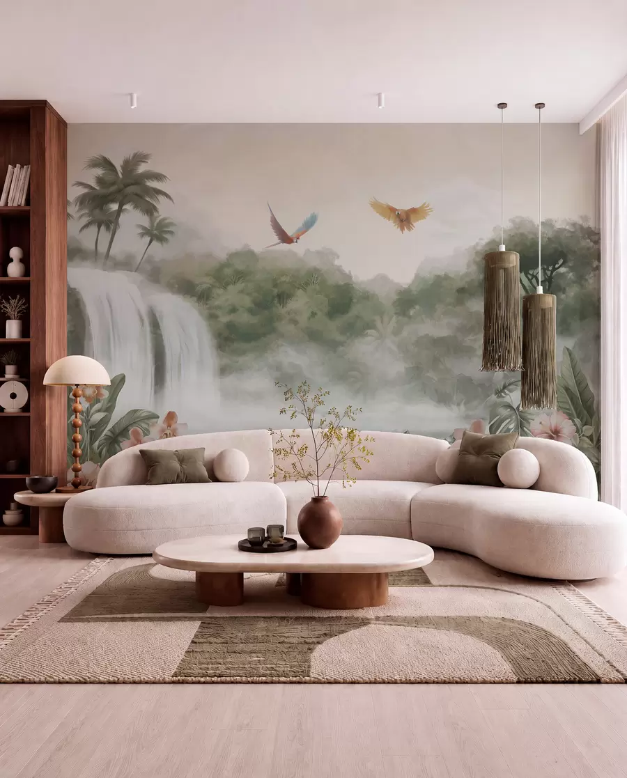 murales de pared Laguna de loros w02127