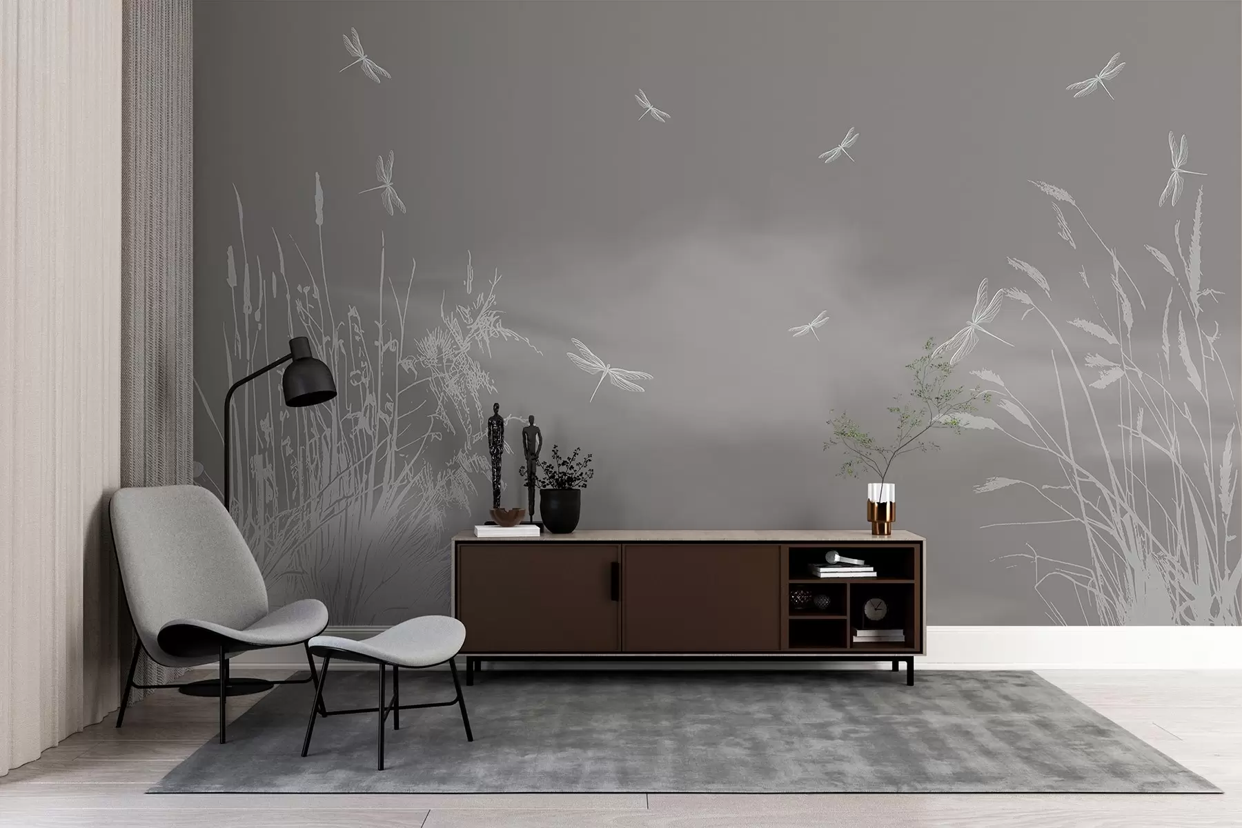 murales de pared Vuelo suave sobre aguas serenas w00558v2