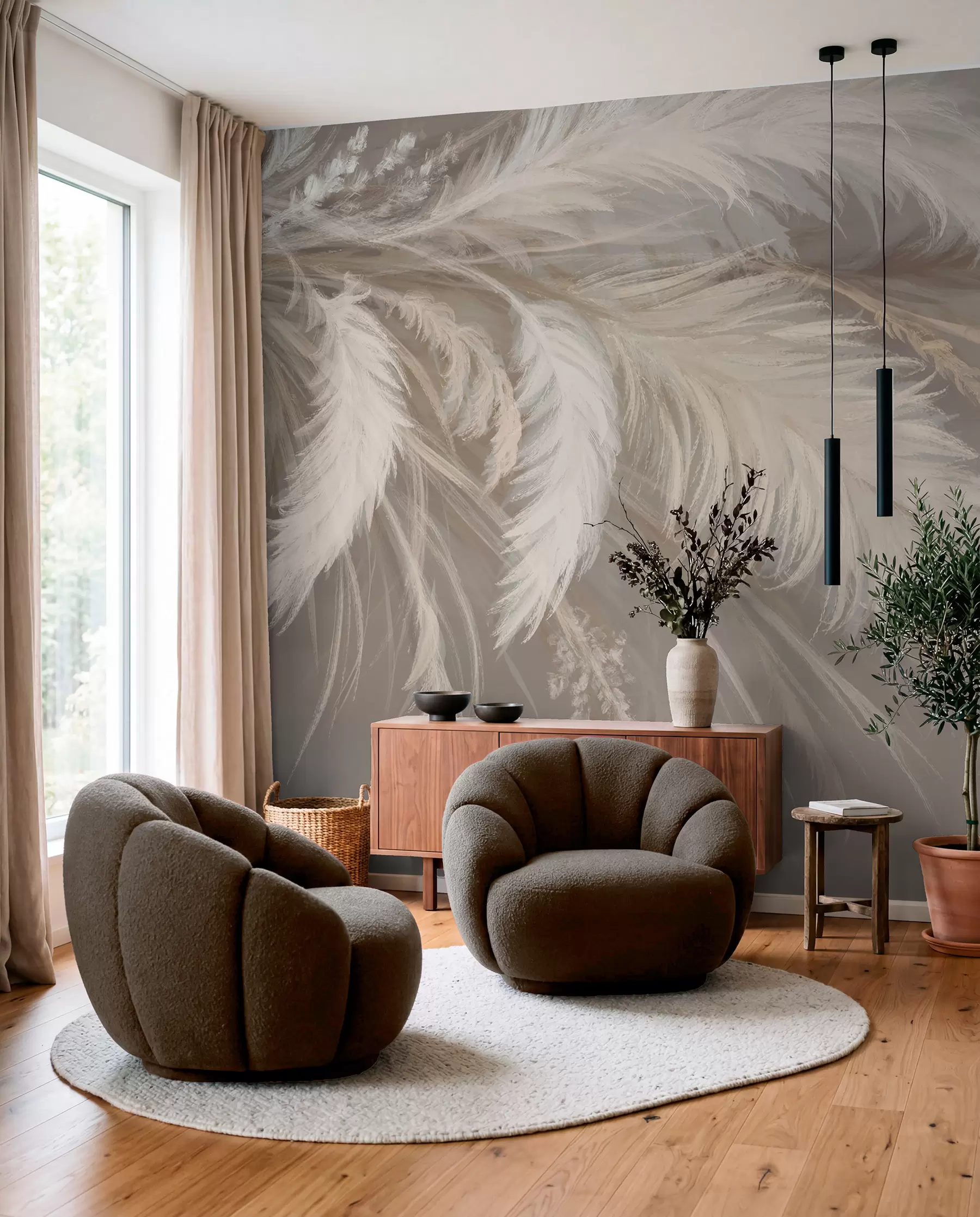 murales de pared Plumas a la deriva w08403
